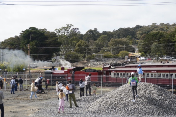 People viewing the steam train